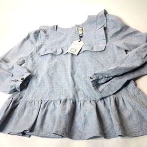 Movint New York Striped Ruffled Blouse New